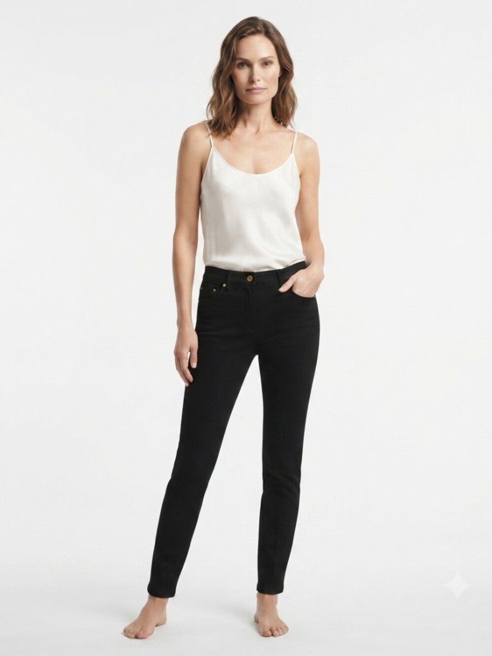 MOSCHINO BOUTIQUE BLACK MID-RISE STRETCH SKINNY PANTS - 6